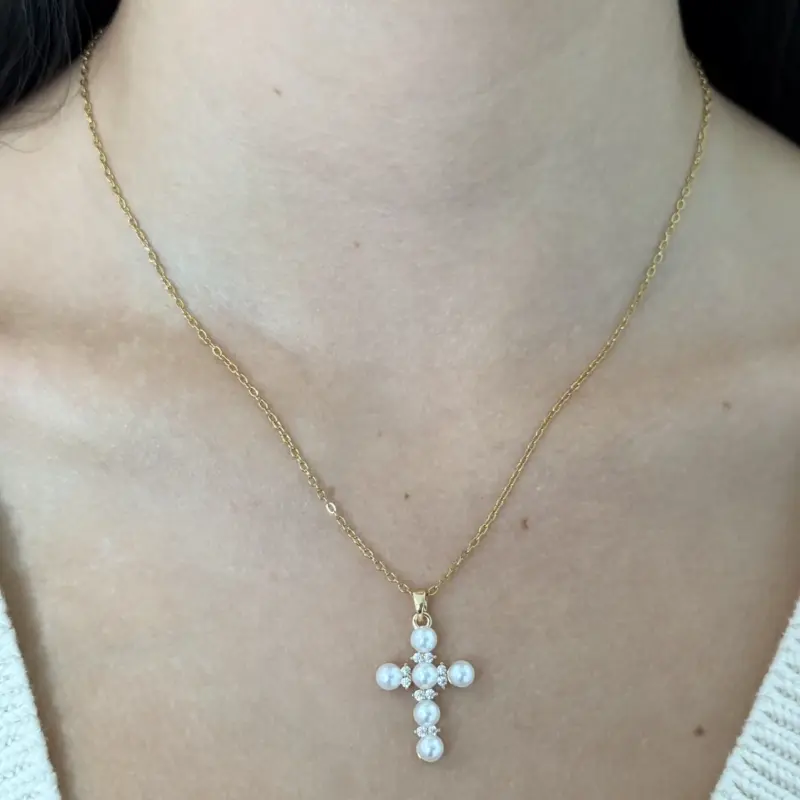 Pearl Cross Necklace