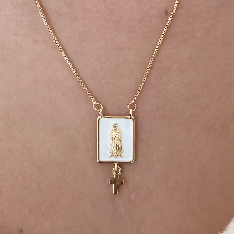 Escapulario Virgen con cruz