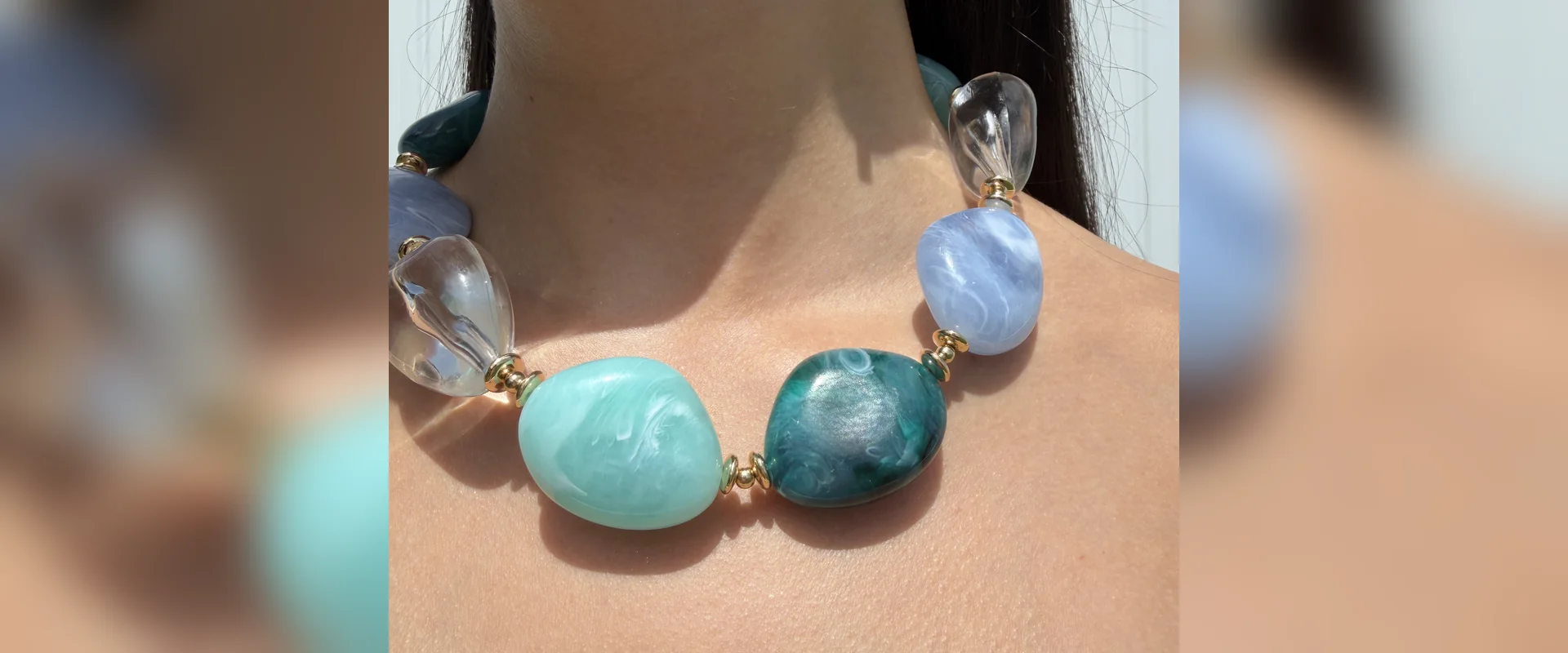 Stone necklace – Blue and aqua green